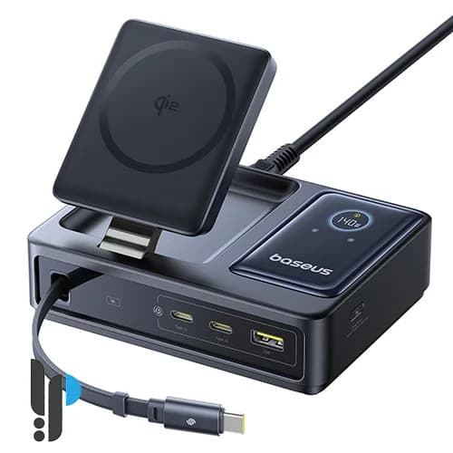 شارژر رومیزی 5 پورت 140 واتی بیسوس مدل Nomos 5in1 Desktop Charger