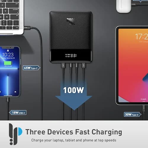 پاوربانک 100 واتی بیسوس مدل Baseus Blade H1 P10021604123 ظرفیت 20000 میلی‌ آمپر — تصویر ۵