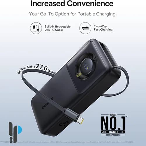 پاوربانک 65 واتی بیسوس مدل Baseus Free2Pull P10073700 ظرفیت 20000 میلی‌ آمپر با کابل Type-C — تصویر ۷