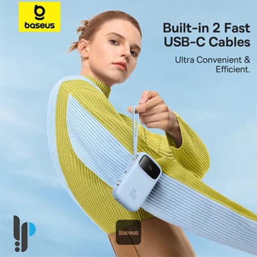 پاوربانک 30 واتی بیسوس مدل Baseus Qpow2 P10055009 با 2 کابل Type-C ظرفیت 20000 میلی آمپر — تصویر ۵