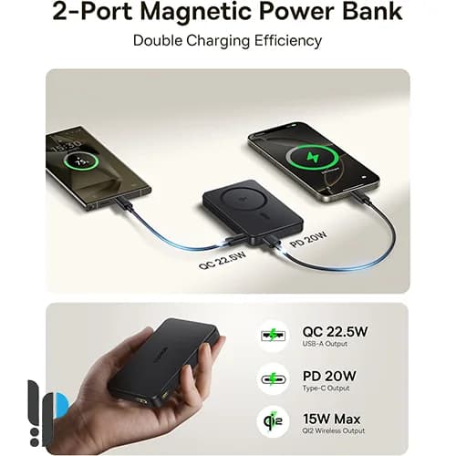 پاوربانک 22.5 واتی بیسوس مدل Baseus Airpow II Magnetic P10080000 ظرفیت 10000 میلی آمپر — تصویر ۲