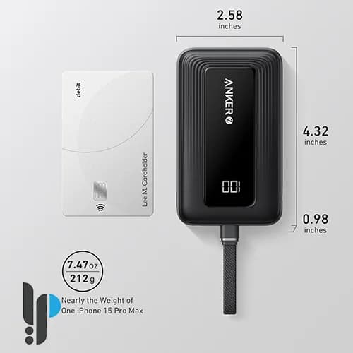 پاور بانک 30 وات انکر مدل Anker Zolo A1688 ظرفیت 10000 میلی آمپر به همراه کابل Type-C — تصویر ۹
