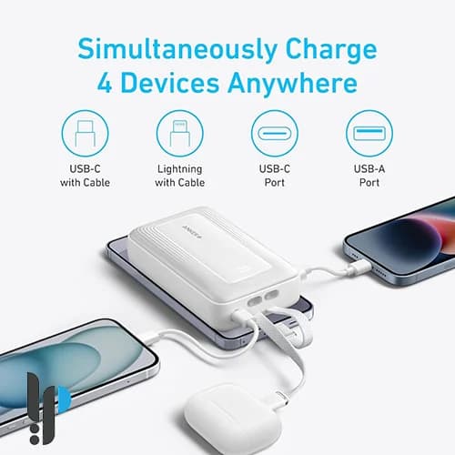 پاور بانک 30 وات انکر مدل Anker Zolo A1681 ظرفیت 20000 میلی آمپر به همراه کابل لایتنینگ و Type-C — تصویر ۵