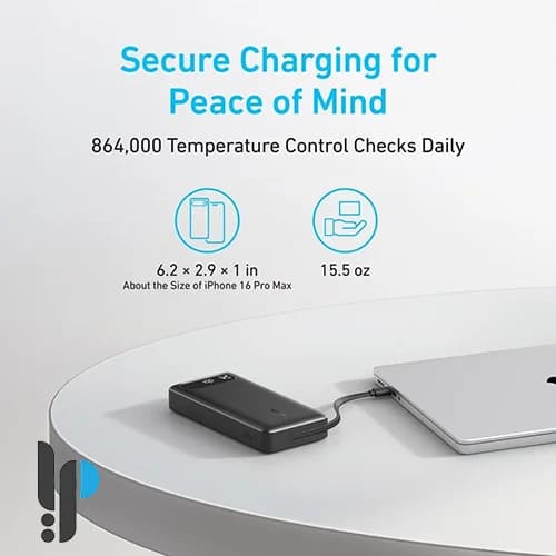 پاور بانک 87 وات انکر مدل Anker A1383 ظرفیت 20000 میلی آمپر به همراه کابل Type-C — تصویر ۷