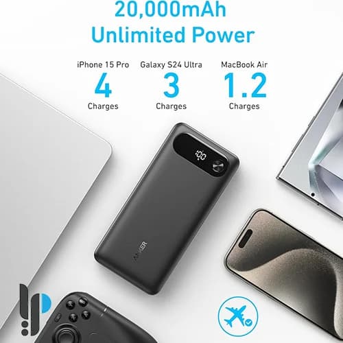 پاور بانک 87 وات انکر مدل Anker A1383 ظرفیت 20000 میلی آمپر به همراه کابل Type-C — تصویر ۵