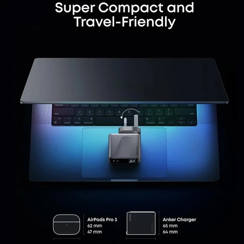 شارژر انکر Anker Prime 160W GaN مدل A2687 | سه پورت USB-C و نمایشگر هوشمند — تصویر ۴