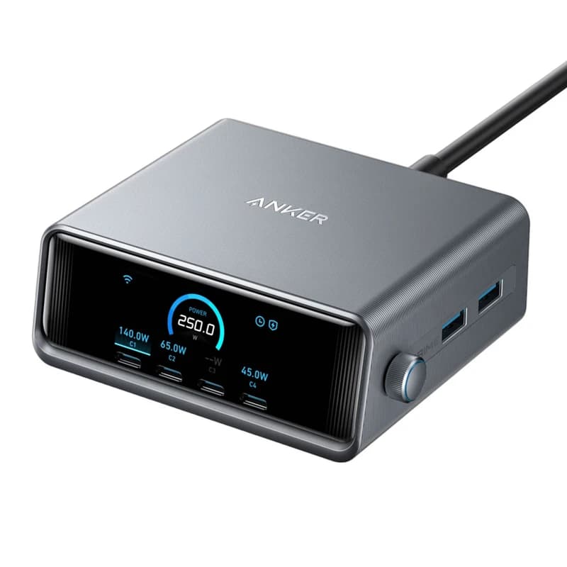 هاب شارژ انکر Prime 250W مدل A2345 | شارژر 6 پورت GaN