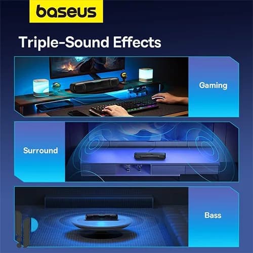 اسپیکر و مینی ساندبار بیسوس Baseus AeQur DS10 مدل A20054402111-00 — تصویر ۵
