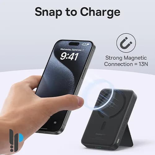 پاوربانک 20 واتی بیسوس مدل Baseus MagPro Magnetic Bracket P10064101Y ظرفیت 5000mAh — تصویر ۵