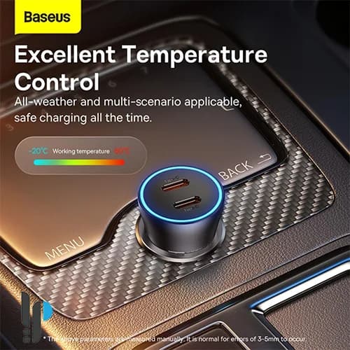 شارژر فندکی 40 وات بیسوس مدل Baseus Golden Contactor Pro CGJP00013 — تصویر ۲