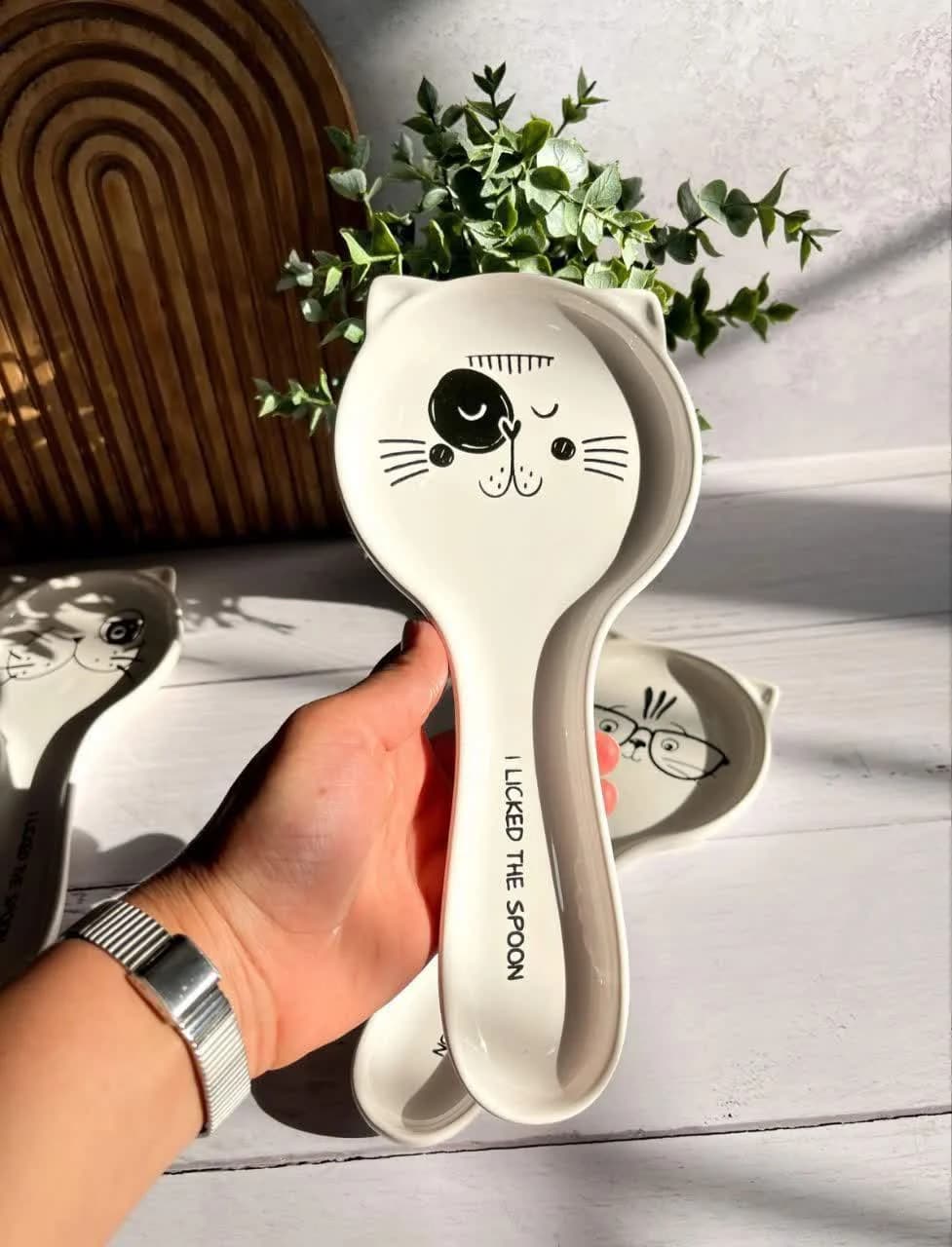 جا قاشقی کنار گازی گربه سرامیک