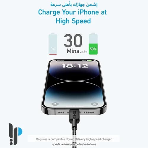 کابل تبدیل USB-C به لایتنینگ انکر مدل Anker 322 A81B5 طول 0.9 متر — تصویر ۵