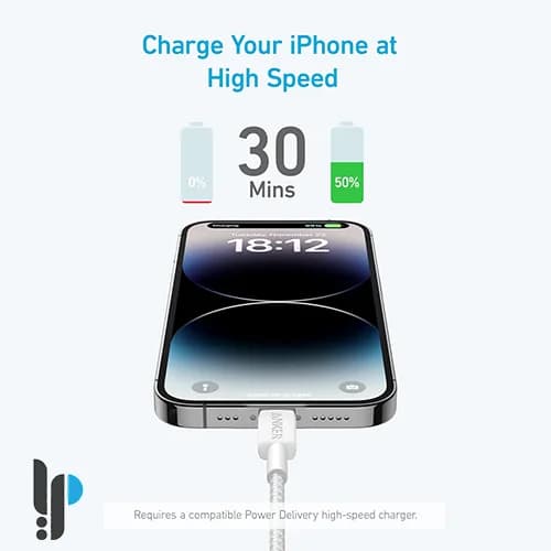 کابل تبدیل USB-C به لایتنینگ انکر مدل Anker 322 A81B5 طول 0.9 متر — تصویر ۶