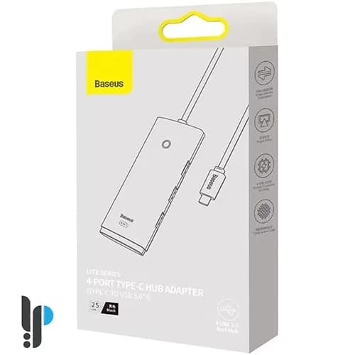 هاب 4 پورت بیسوس مدل Baseus WKQX080101 با کابل 0.25 متری USB-C — تصویر ۲