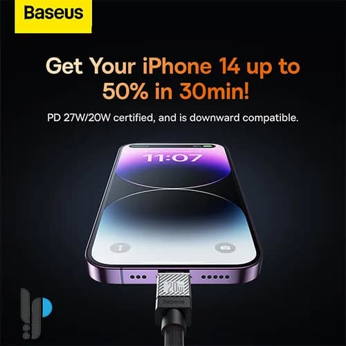 کابل شارژ ۲ متری Type-C به لایتنینگ بیسوس مدل Baseus CoolPlay CAKW0001 — تصویر ۳