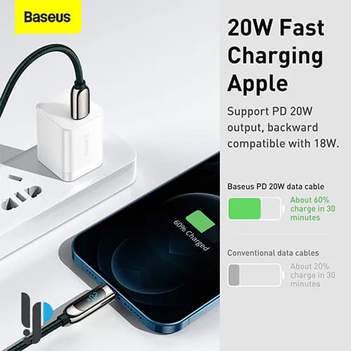 کابل شارژ 2 متری Type-C به لایتنینگ بیسوس مدل Baseus Display CATLSK-A — تصویر ۶