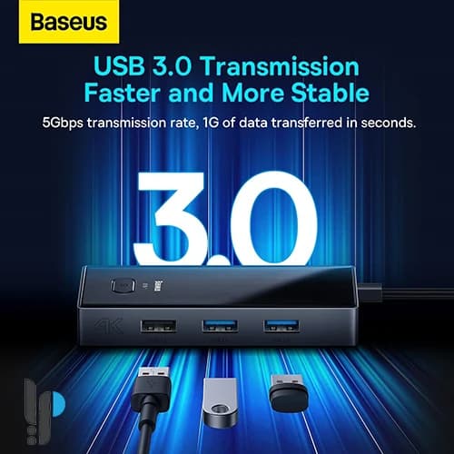 هاب 8 پورت USB-C بیسوس مدل Baseus Focus WKYY030313 — تصویر ۴
