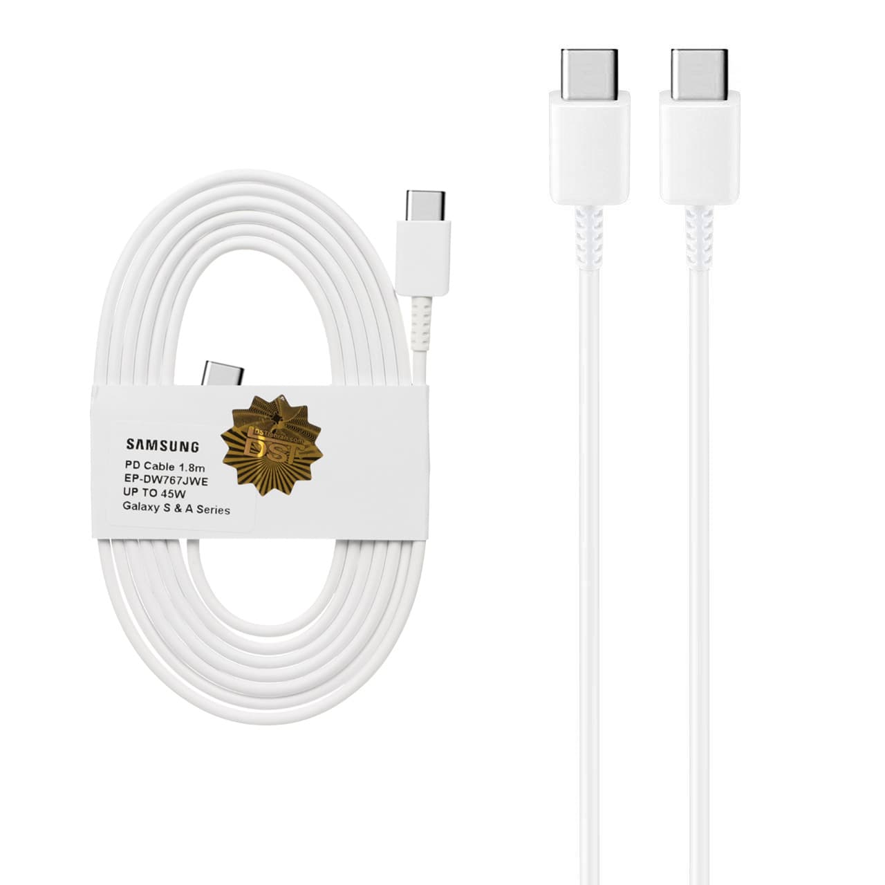 کابل شارژ 1.8 متری PD و فست SAMSUNG Type-C to Type-C 45W — تصویر ۳