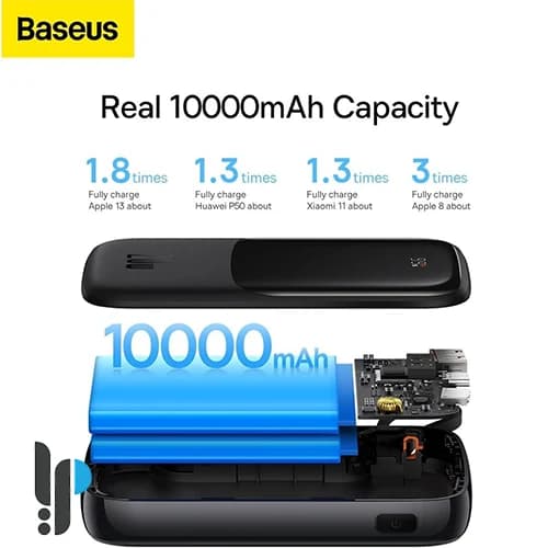 پاوربانک 20 واتی بیسوس مدل Baseus Qpow Pro ظرفیت 10000 میلی‌ آمپر با کابل Lightning — تصویر ۴