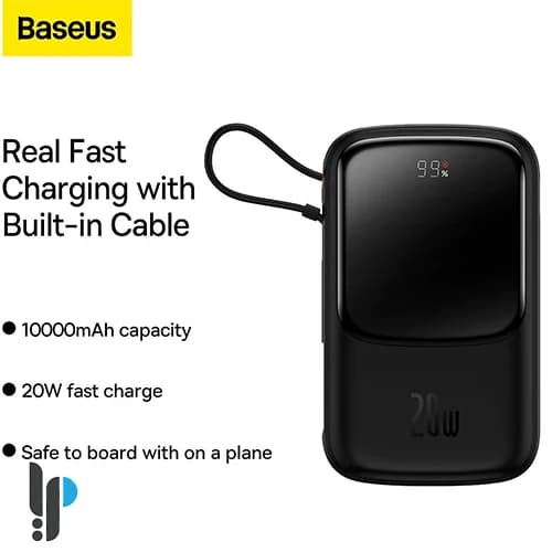 پاوربانک 20 واتی بیسوس مدل Baseus Qpow Pro ظرفیت 10000 میلی‌ آمپر با کابل Lightning — تصویر ۶