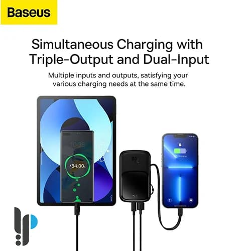 پاوربانک 20 واتی بیسوس مدل Baseus Qpow Pro ظرفیت 10000 میلی‌ آمپر با کابل Lightning — تصویر ۳