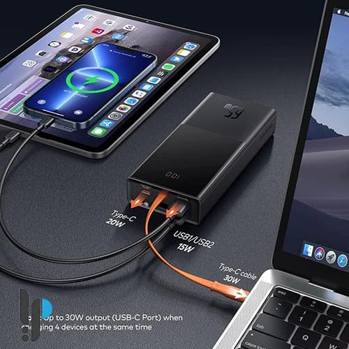 پاوربانک 65 واتی بیسوس مدل Baseus Elf Digital Display PPJL000001 ظرفیت 20000 میلی‌ آمپر با کابل Type-C — تصویر ۷