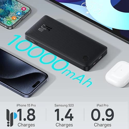 پاوربانک 15 واتی بیسوس مدل Baseus Airpow Lite ظرفیت 10000 میلی‌ آمپر ساعت — تصویر ۲