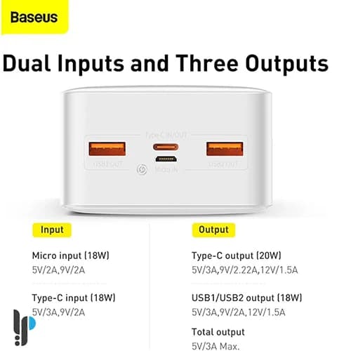 پاوربانک بیسوس مدل Bipow Digital Display 20W ظرفیت 30000 میلی آمپر ساعت — تصویر ۵