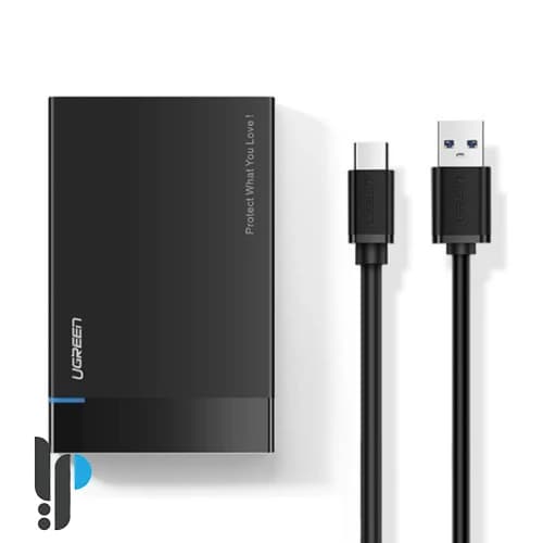 باکس هارد 2.5 اینچی یوگرین مدل Ugreen US221 بهمراه کابل USB به USB-C و USB-C به USB-C — تصویر ۲