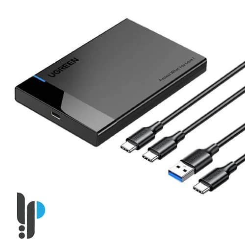 باکس هارد 2.5 اینچی یوگرین مدل Ugreen US221 بهمراه کابل USB به USB-C و USB-C به USB-C