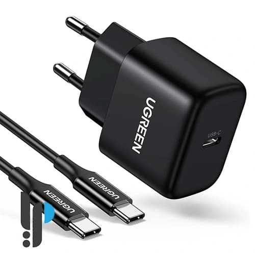 شارژر دیواری 25 وات یوگرین مدل Ugreen CD250 همراه با کابل Type-C