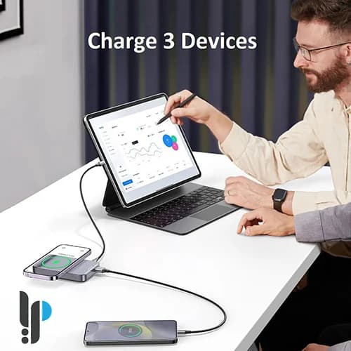 پاوربانک مگنتی 20 وات یوگرین مدل Ugreen Magnetic PB206 کد 15086 ظرفیت 10000 میلی آمپر ساعت — تصویر ۶