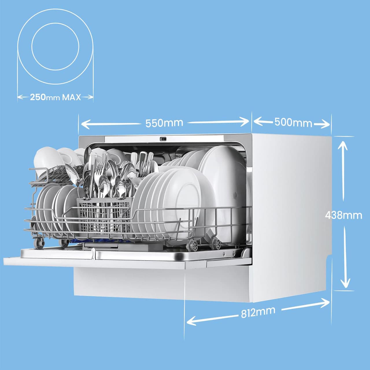 ماشین ظرفشویی رو میزی کامفی مدل CTD-602-W — تصویر ۷