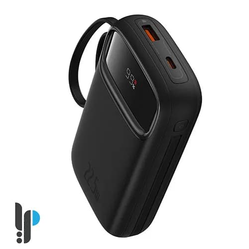 پاوربانک 22.5 واتی بیسوس مدل QPow2 Dual Cable ظرفیت 10000 میلی آمپر ساعت — تصویر ۳