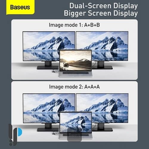 هاب ۹ پورت USB-C بیسوس مدل Baseus Metal Gleam Series WKWG060013 — تصویر ۶