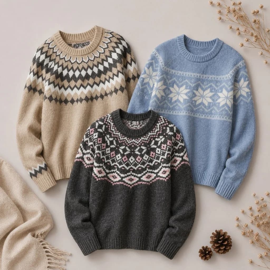 بلوز بافت زنانه اسمارا طرح نروژی اورجینال | پلیور گرم زمستانی Esmara