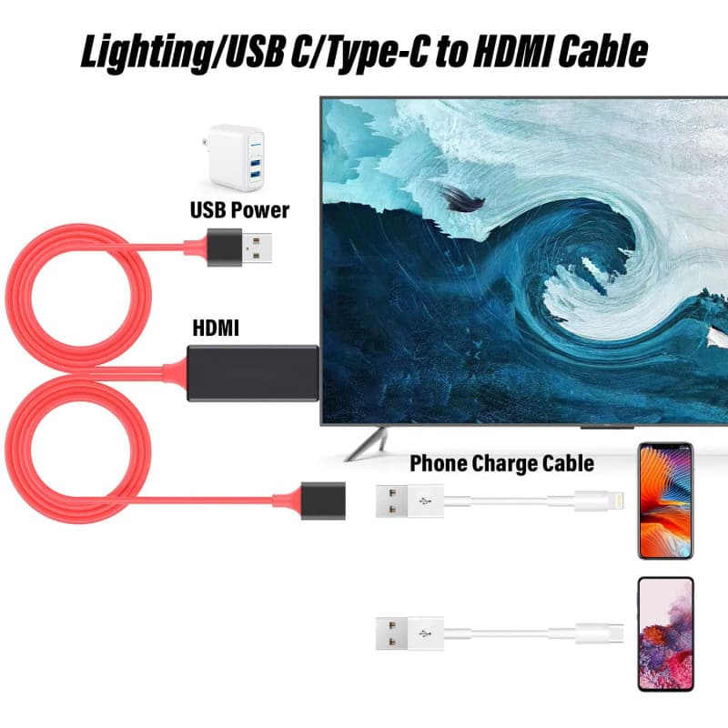 کابل MHL تبدیل Lightning/ USB-C/ microUSB به HDMI مدل L7-5A به طول 1 متر — تصویر ۵