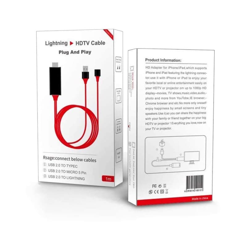 کابل MHL تبدیل Lightning/ USB-C/ microUSB به HDMI مدل L7-5A به طول 1 متر — تصویر ۳