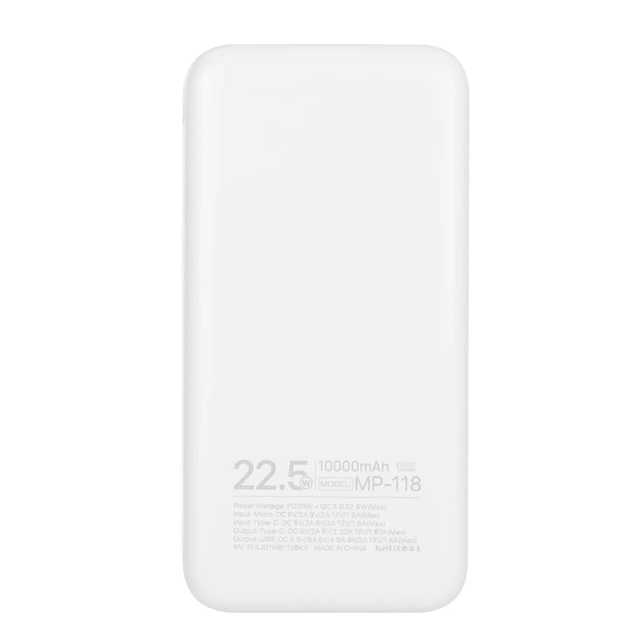 پاور بانک میلر (PD و فست شارژ) 22.5 وات مدل MP-118 ظرفیت 10000 میلی آمپر ساعت — تصویر ۲