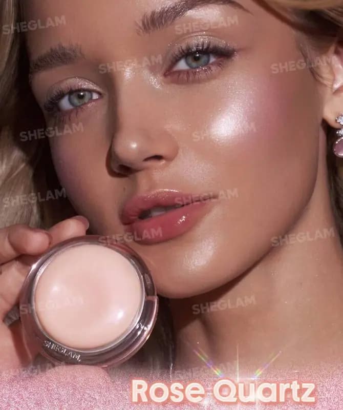 هایلایتر شیگلم مدل کریستال رنگ Rose Quartz — تصویر ۲