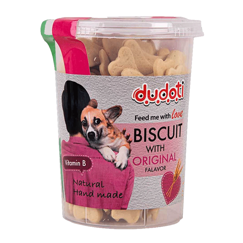 تشویقی بیسکوییتی سگ دودوتی با طعم گندم Dudoti Dog Biscuits وزن 150 گرم