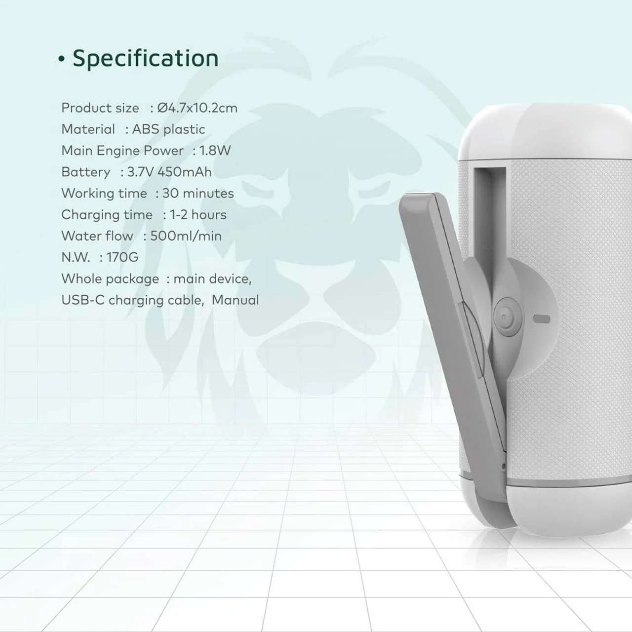 بیده جیبی گرین لاین مدل Electric Pocket Bidet GNPBIDETSPWH – سفید — تصویر ۴