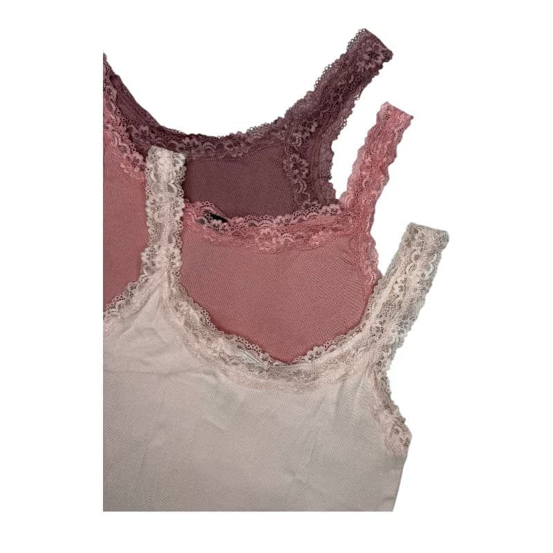 تاپ نخی کبریتی زنانه اسمارا (Esmara) پک ۳ عددی | یقه گیپوردار — تصویر ۴