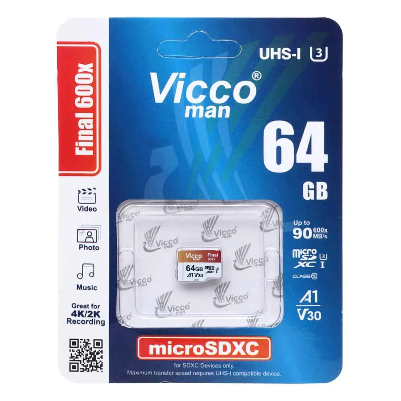 کارت حافظه microSDXC ویکومن مدل Final 600X UHS-I U3 ظرفیت 64 گیگابایت