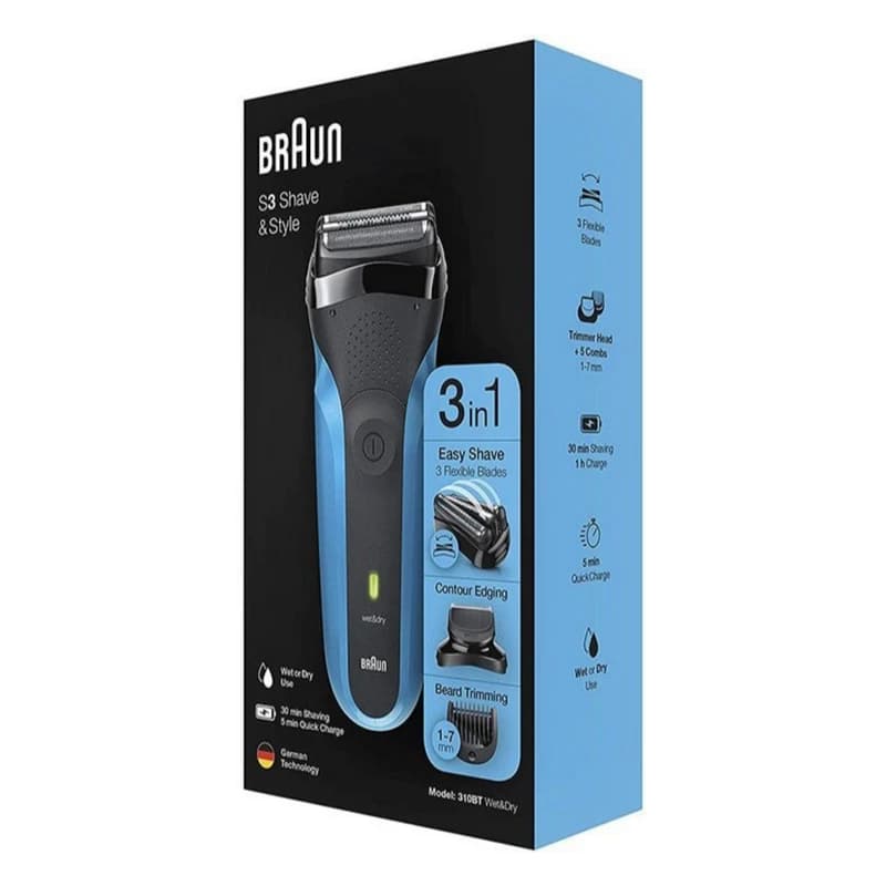 ماشین اصلاح موی صورت شارژی براون مدل 310BT BRAUN — تصویر ۸