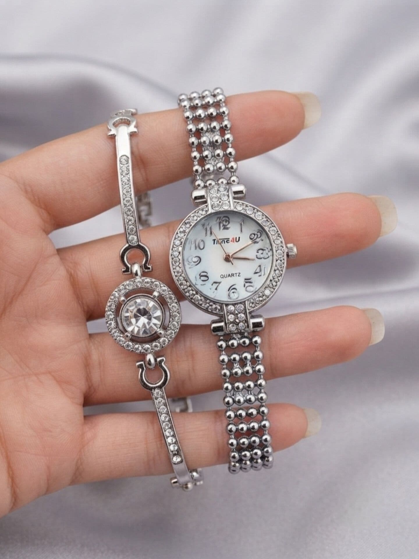 ساعت زنانه ست دستبندی برند TIME4U کد 2969 — تصویر ۷