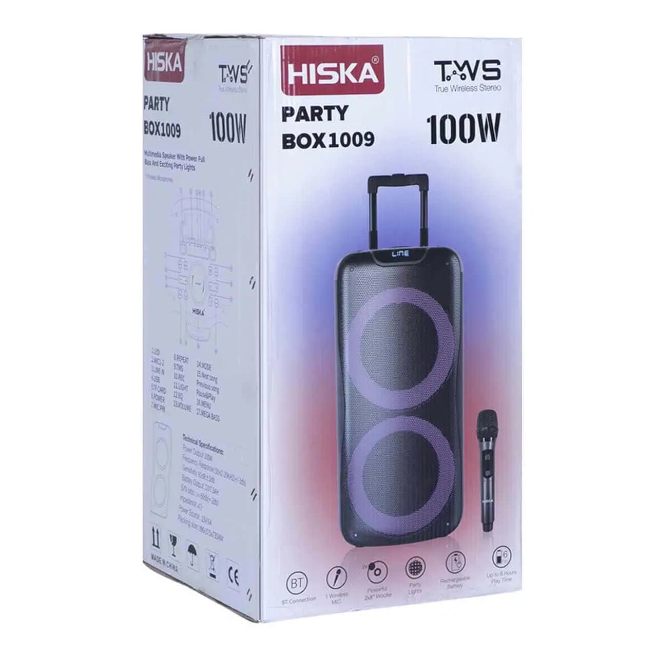 اسپیکر بی سیم قابل حمل هیسکا مدل PARTY BOX 1009 – مشکی — تصویر ۸