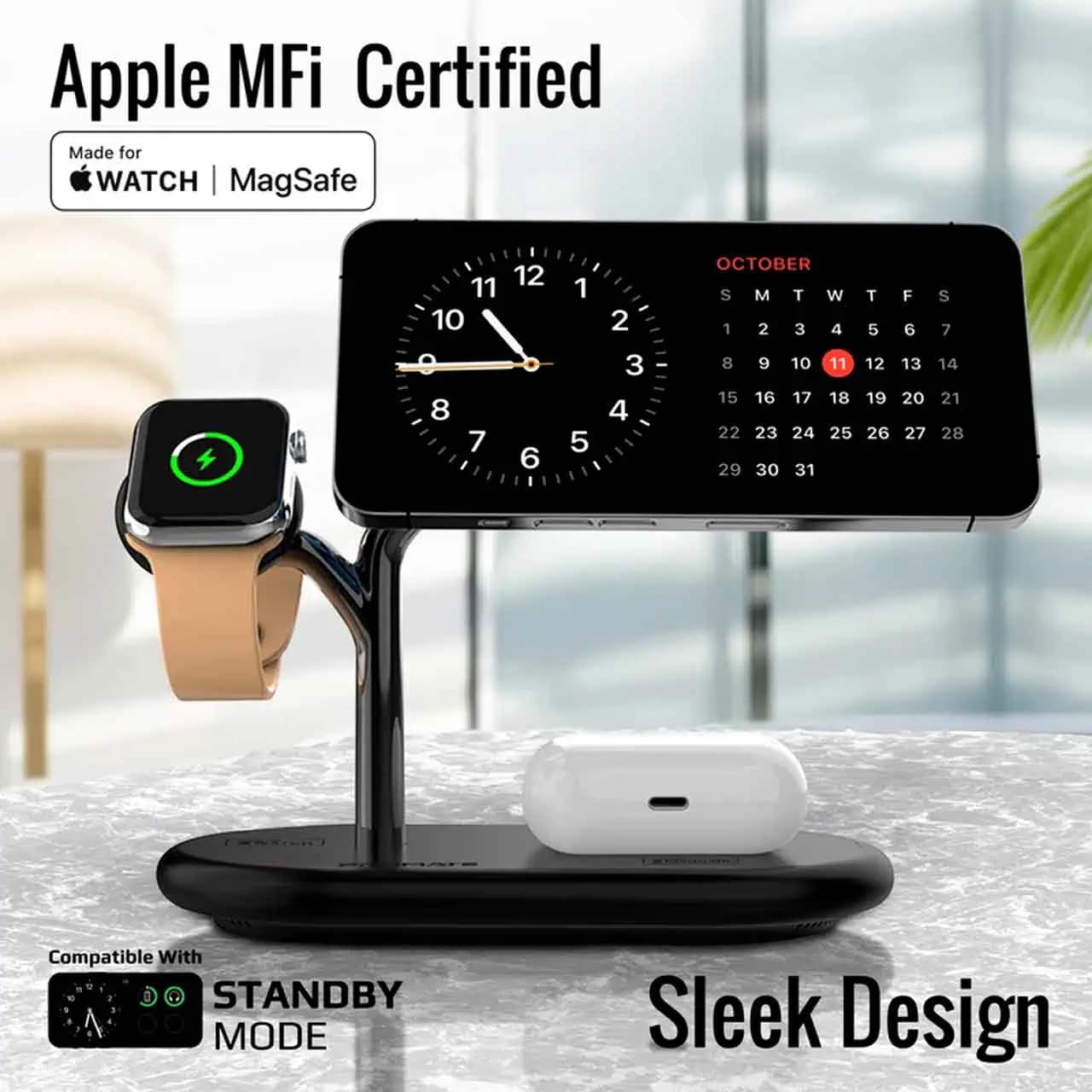 شارژر وایرلس سه کاره پرومیت مدل SYNERGY-PRO — تصویر ۶