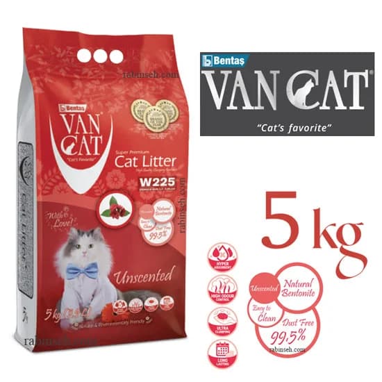 خاک گربه ون کت بدون رایحه 5 کیلویی- vancat