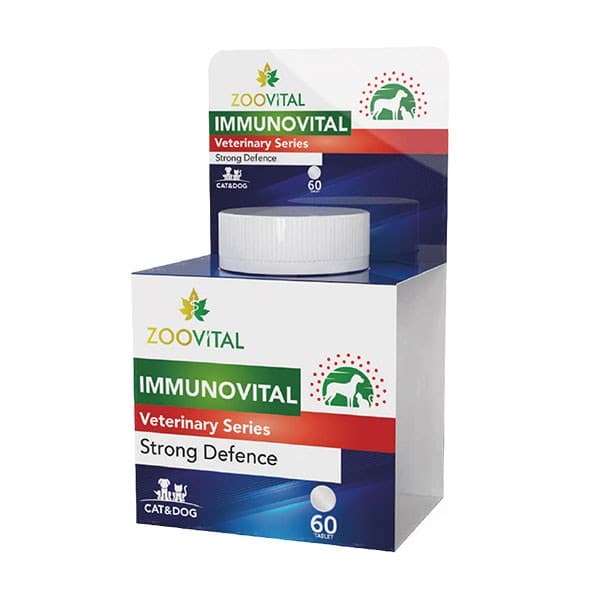 قرص تقویت کننده سیستم ایمنی سگ و گربه زوویتال Zoovital immunovital بسته ۶۰ عددی — تصویر ۲